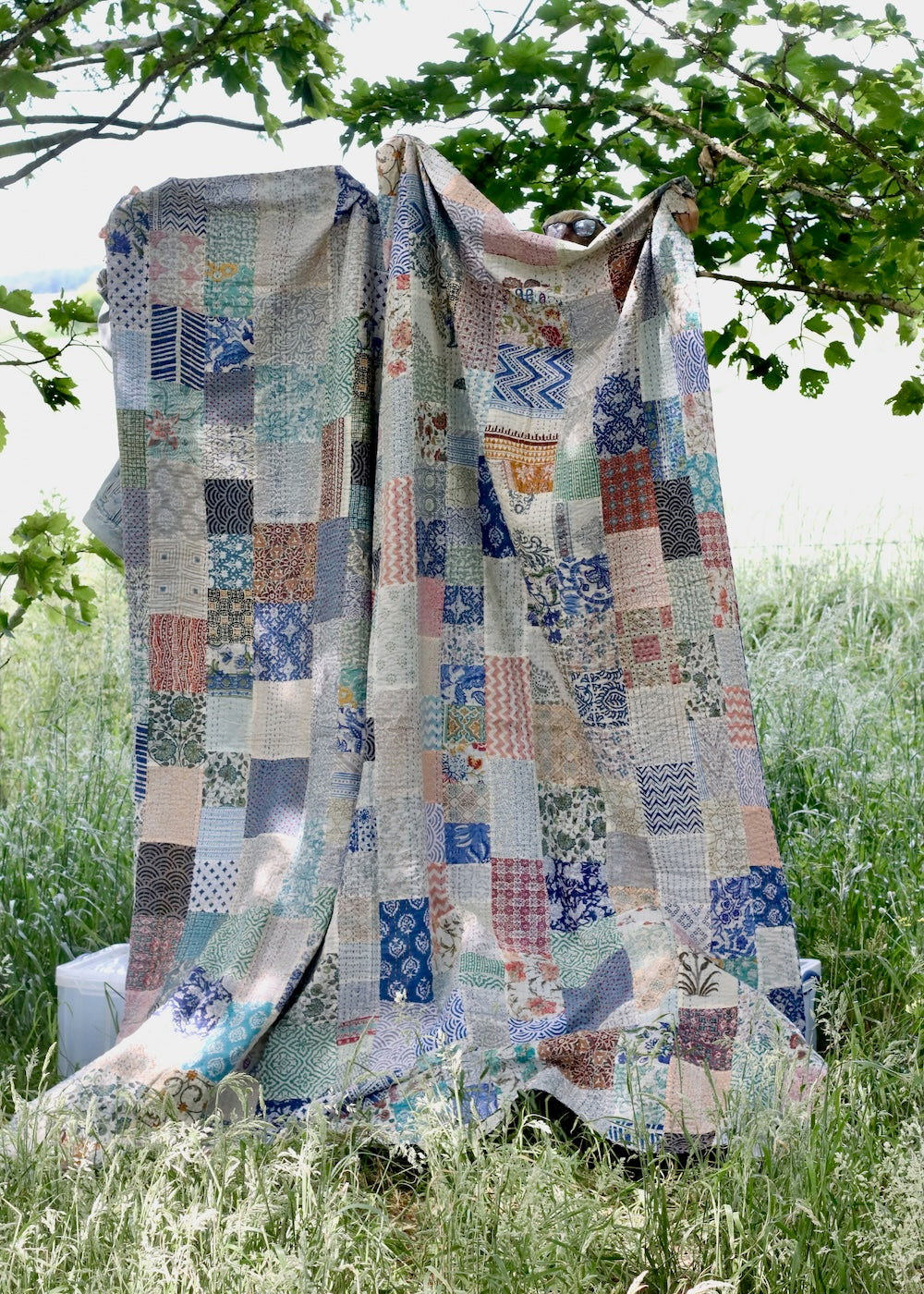 Block Print Patchwork Throw 23 - KINGSIZE