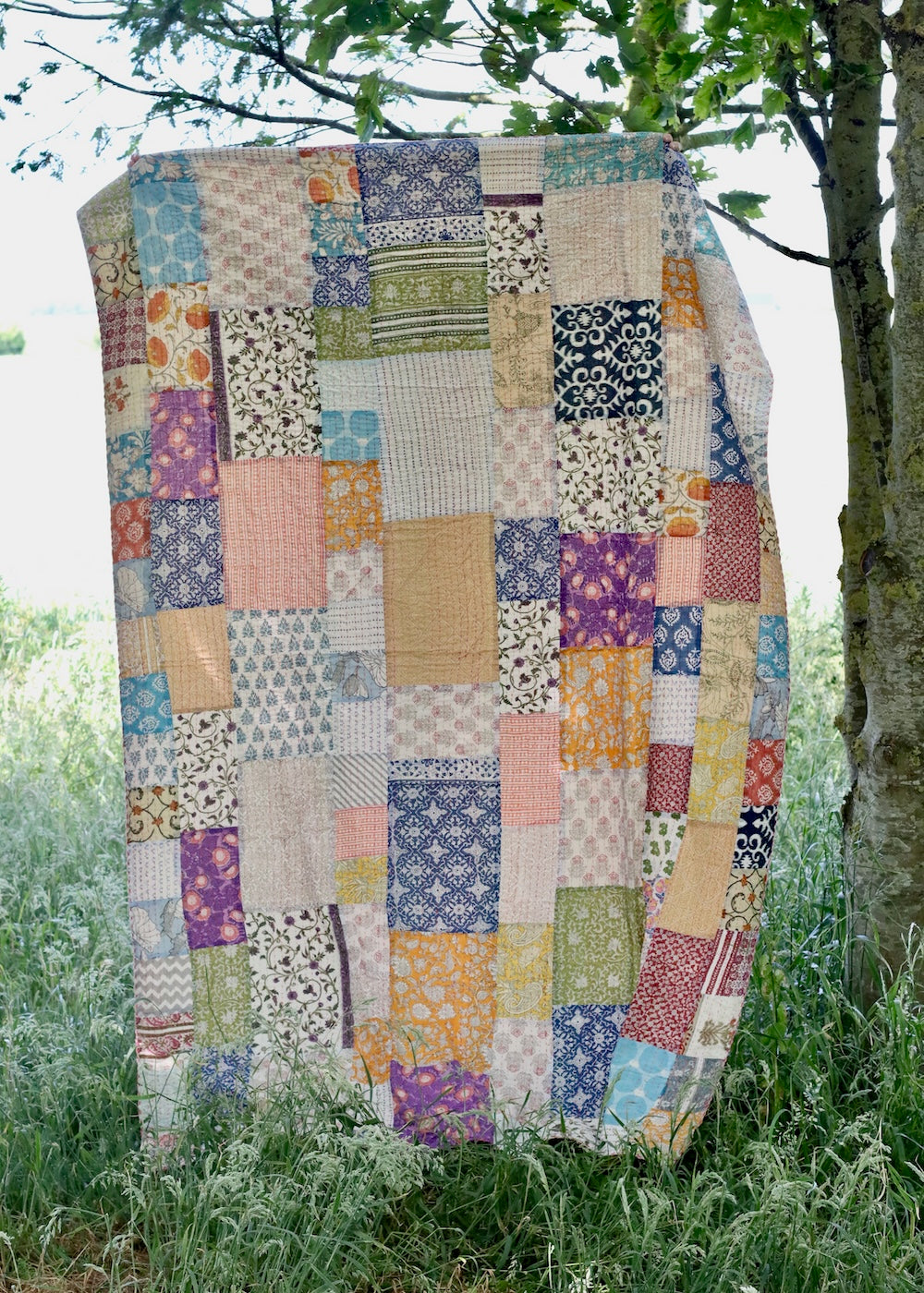Block Print Patchwork Throw 2- SINGLE
