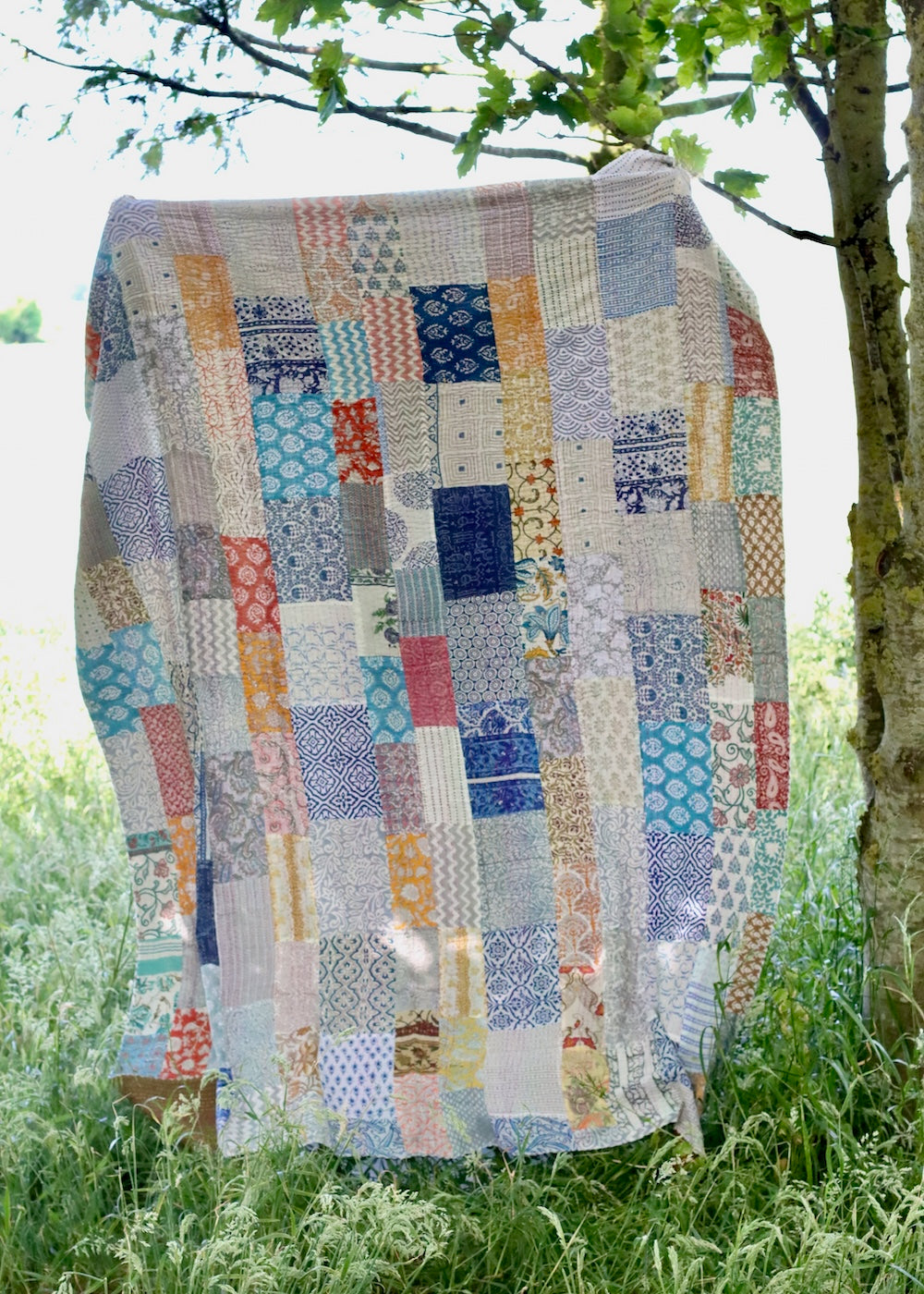 Block Print Patchwork Throw 5- SINGLE