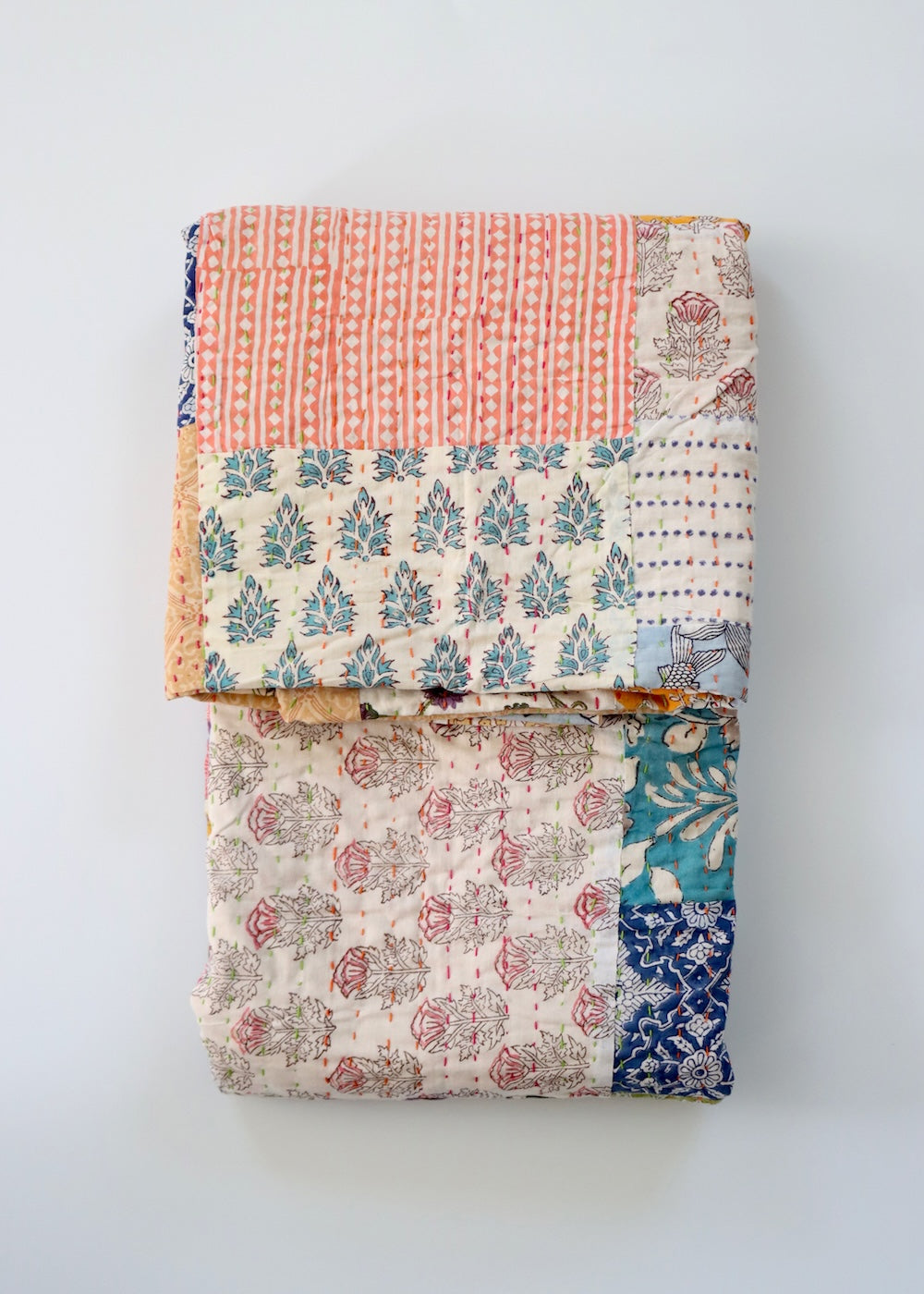 Block Print Patchwork Throw 2- SINGLE