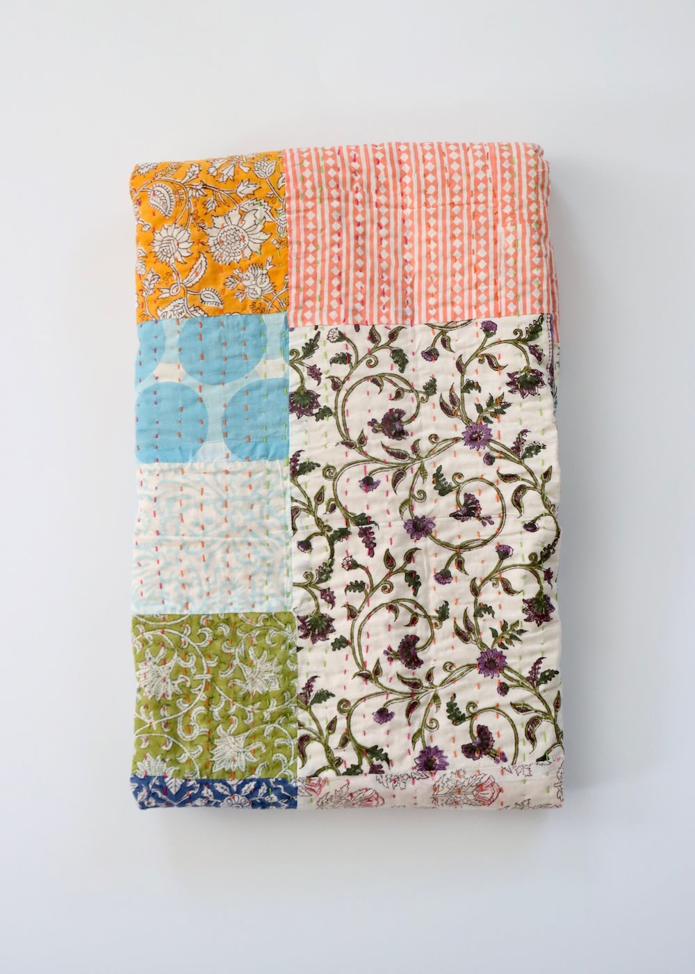 Block Print Patchwork Throw 2- SINGLE