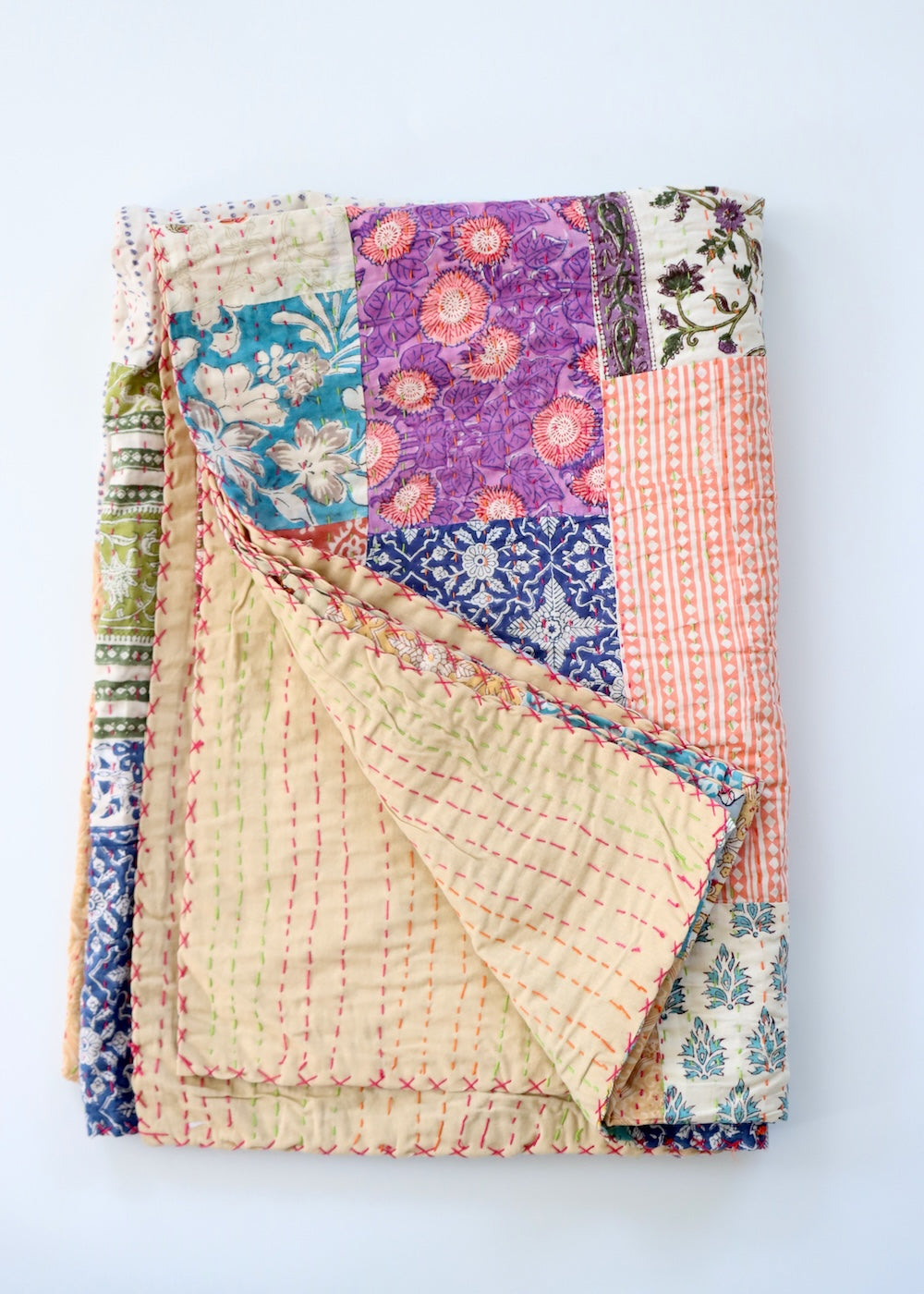 Block Print Patchwork Throw 2- SINGLE