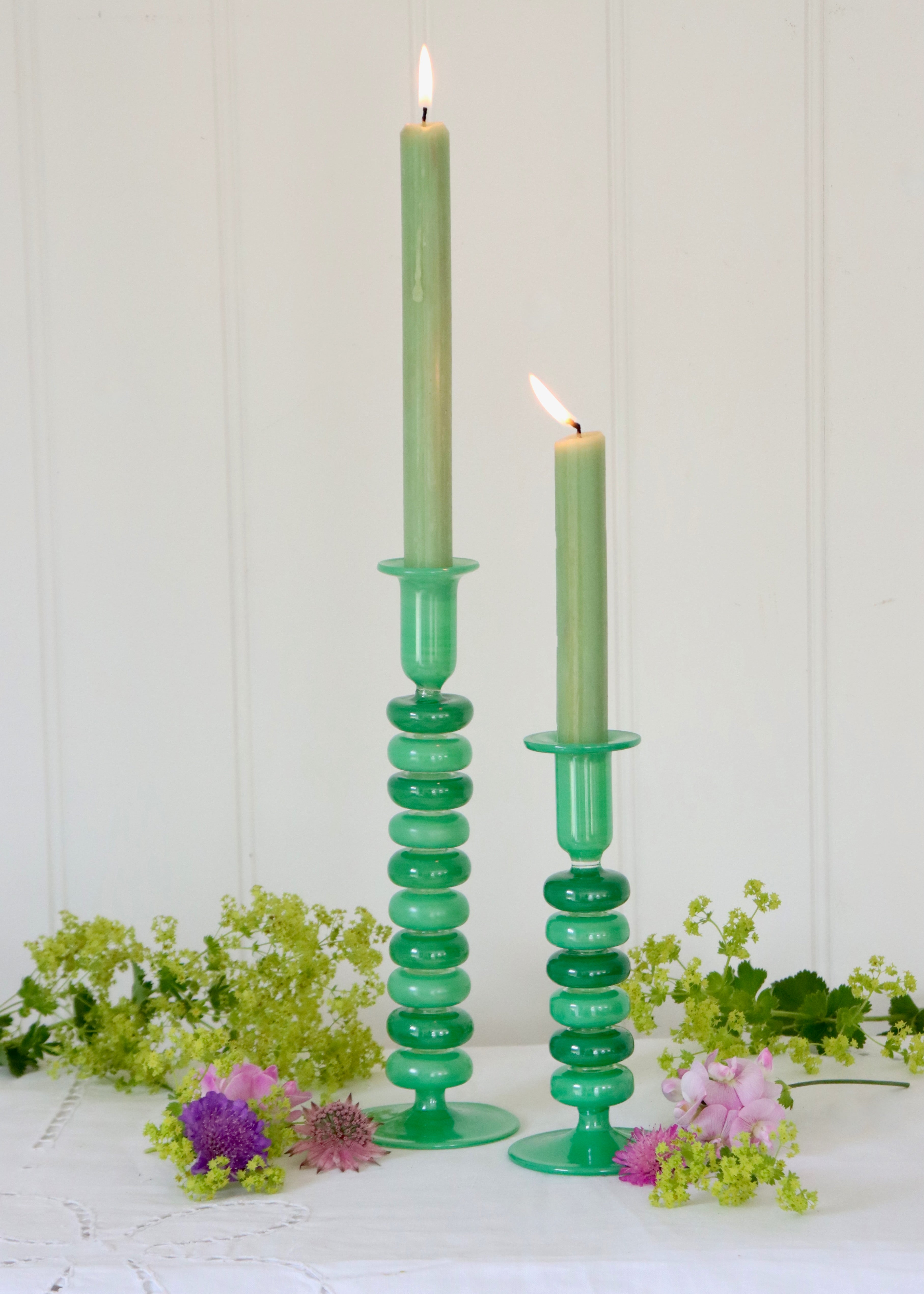 Sea Pebble Candlestick Greens - Small