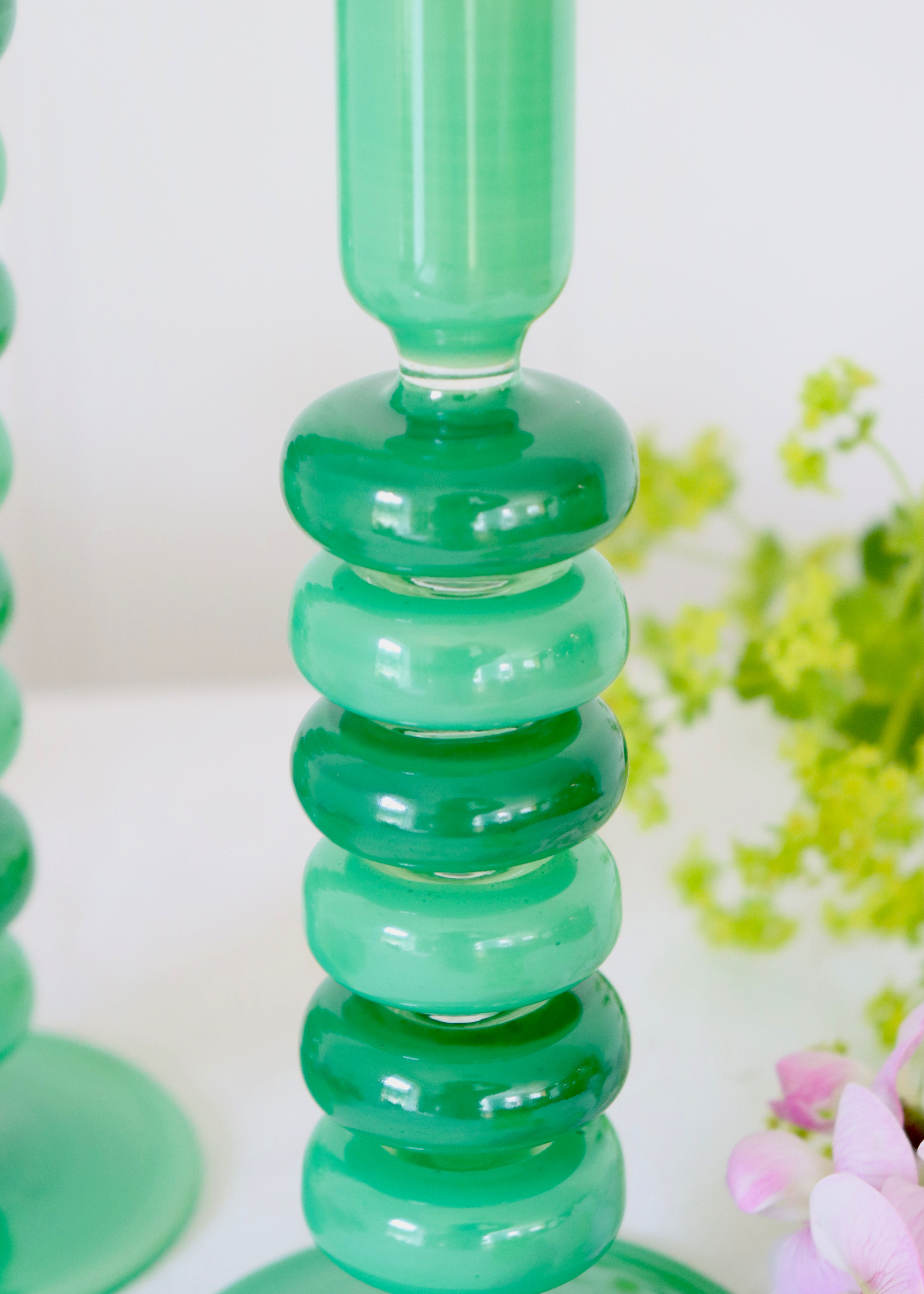 Sea Pebble Candlestick Greens - Small