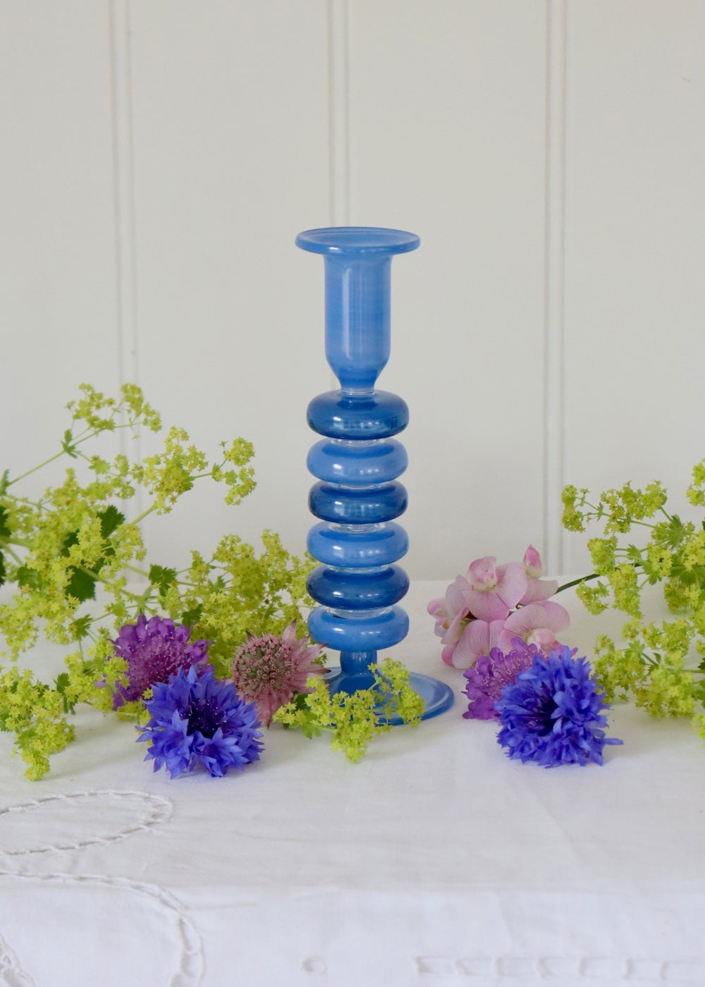Sea Pebble Candlestick Blues - Small
