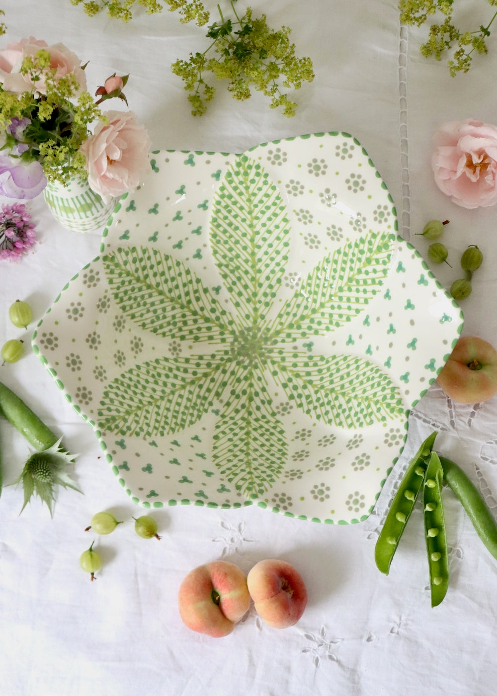 Balfour Salad Bowl White Green
