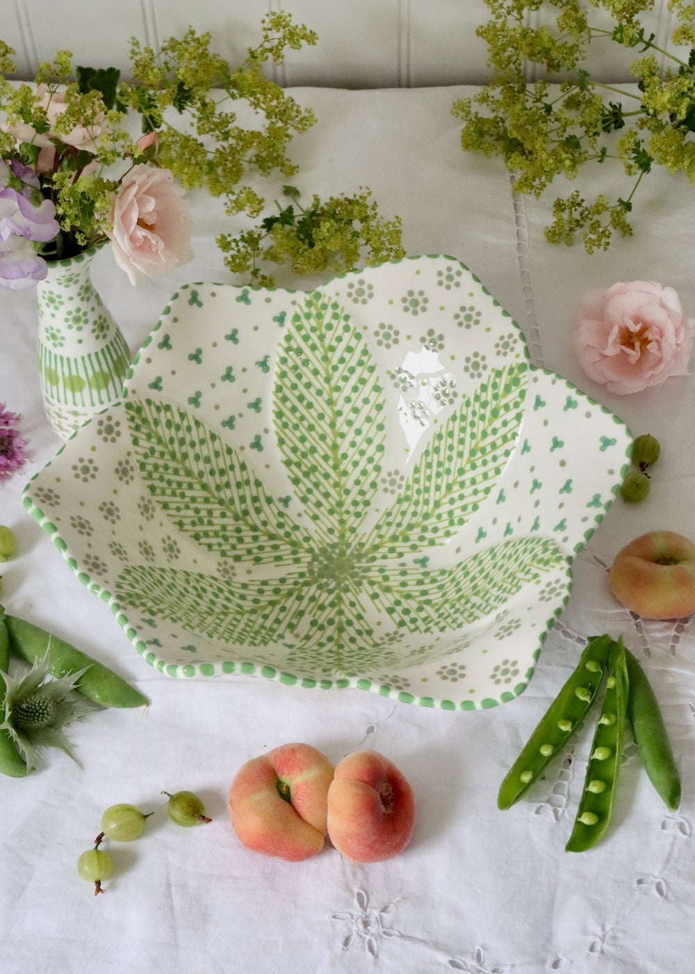 Balfour Salad Bowl White Green