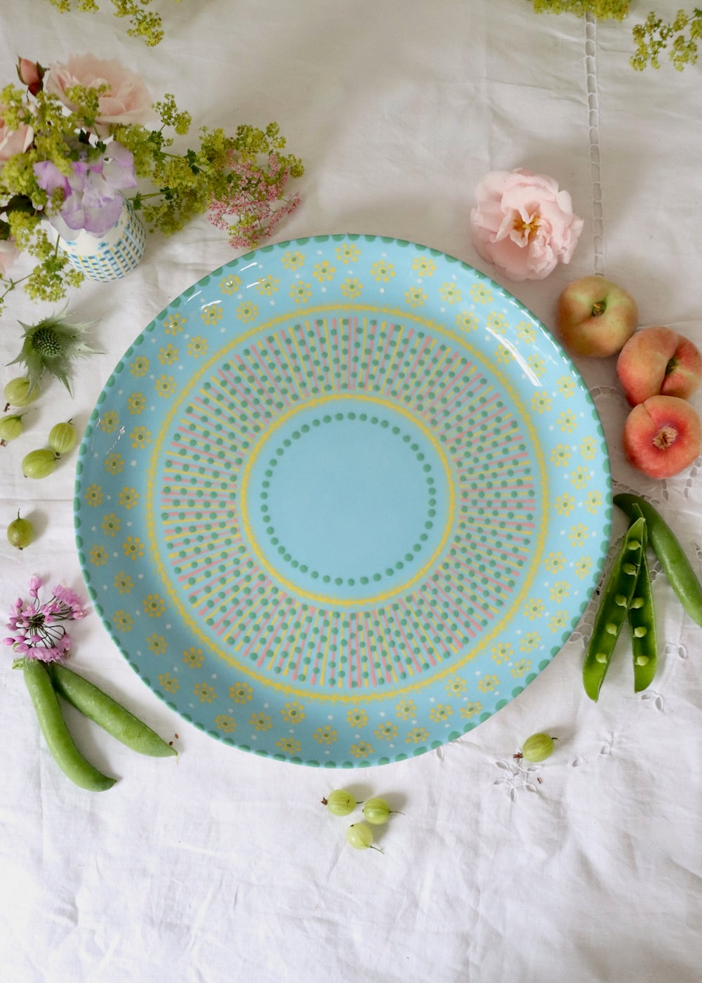 Round Serving Platter - Pale Blue