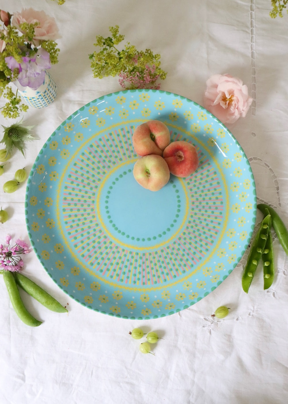 Round Serving Platter - Pale Blue