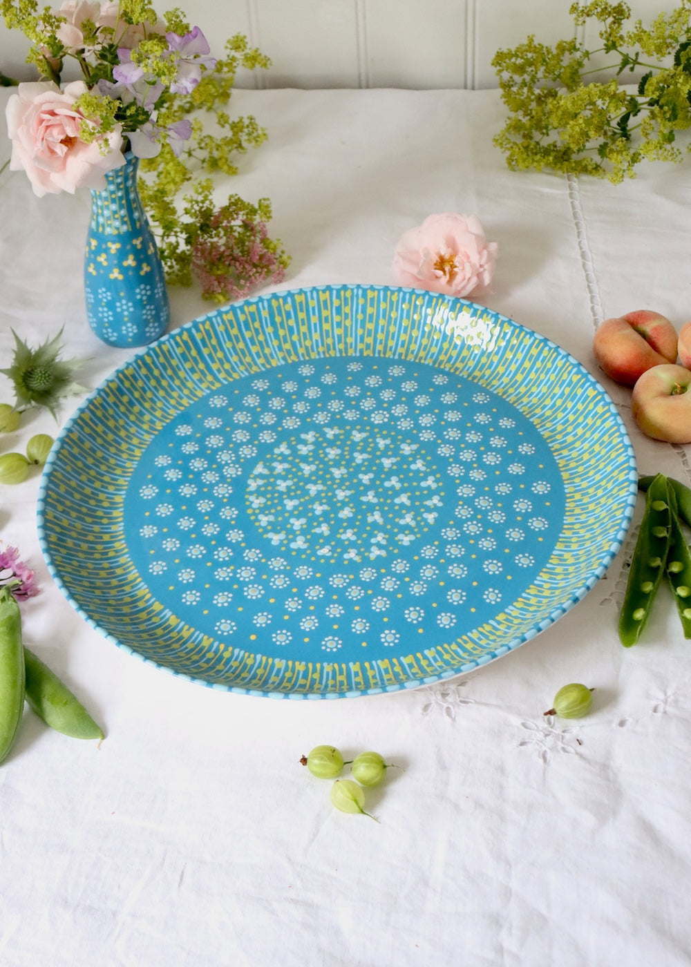 Round Serving Platter - Turquoise