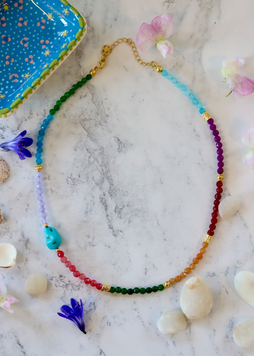 Felice Jade & Turquoise Beaded Necklace
