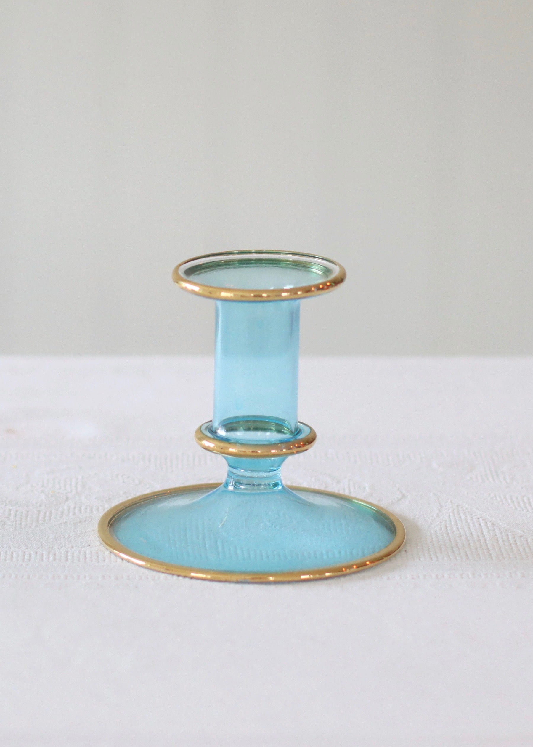 Salma Candlestick - Pale Blue