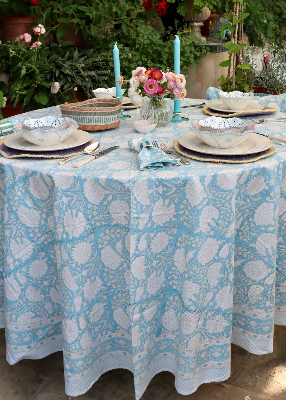 ROUND TABLECLOTH - Gentle Turquoise