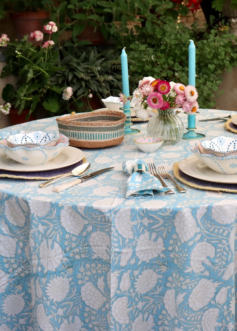 ROUND TABLECLOTH - Gentle Turquoise