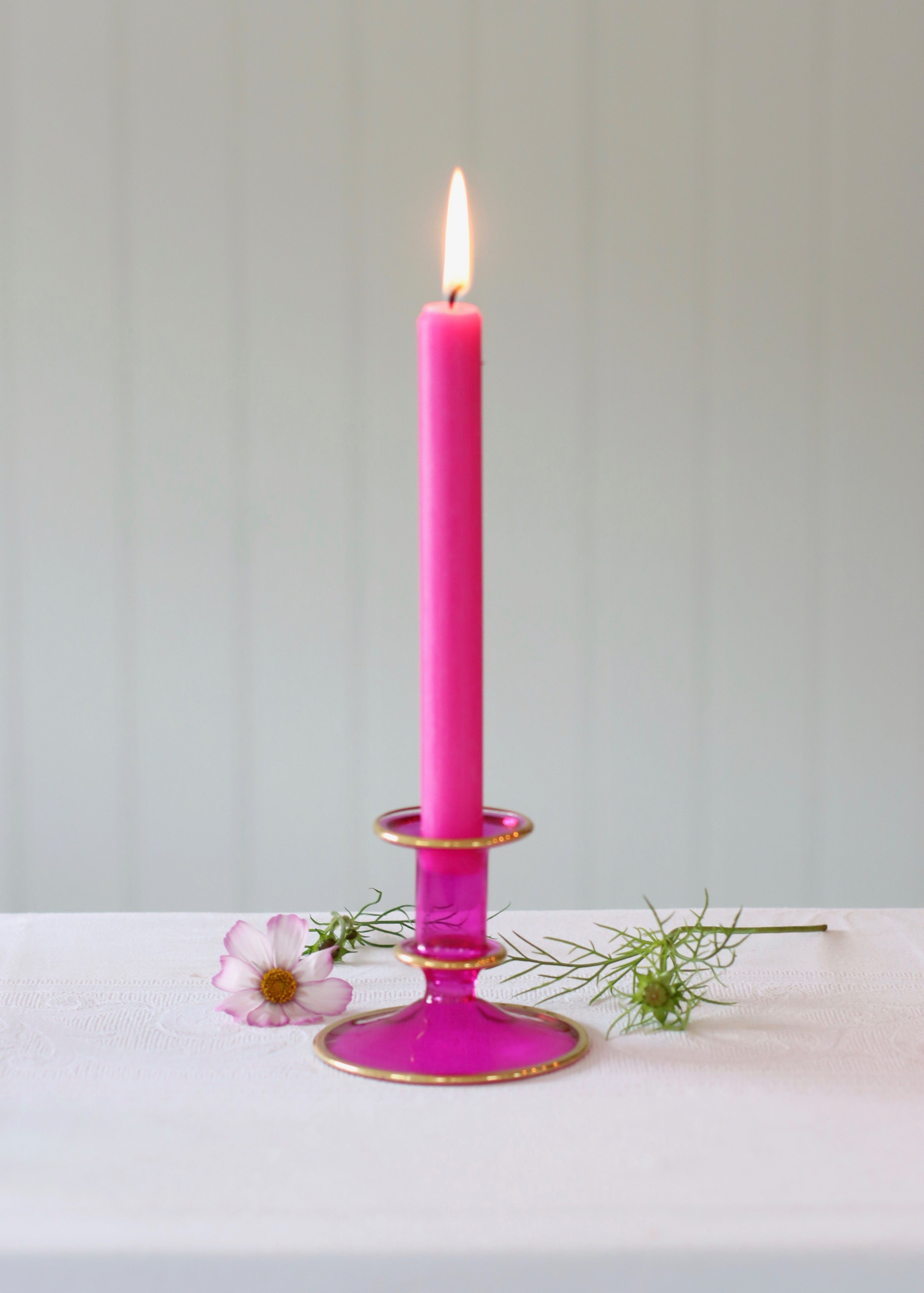 Salma Candlestick - Hot Pink