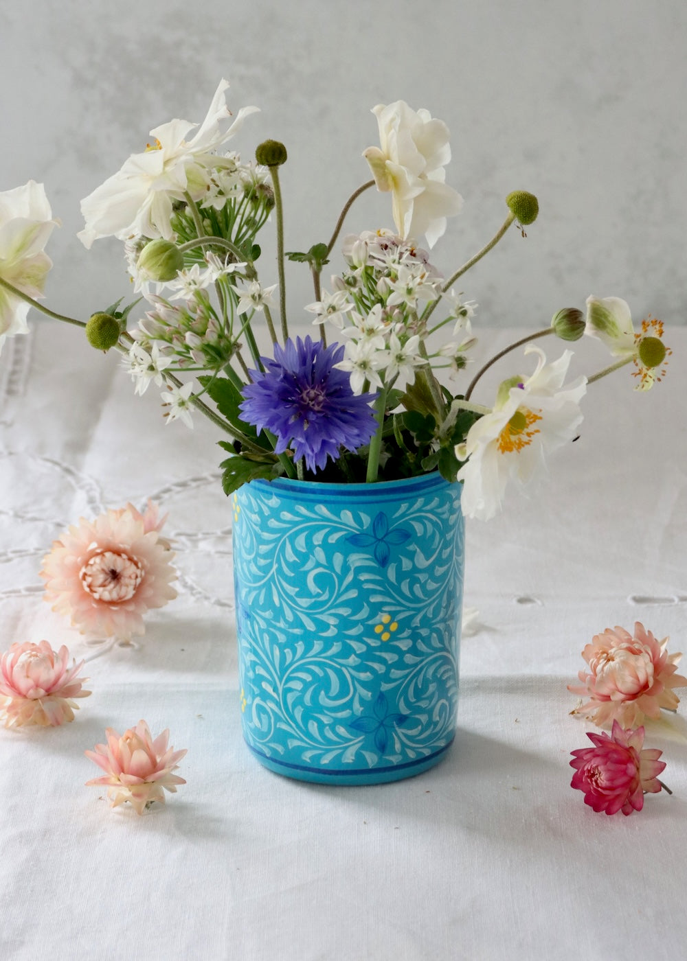 petrol blue plant pot Brush Pot