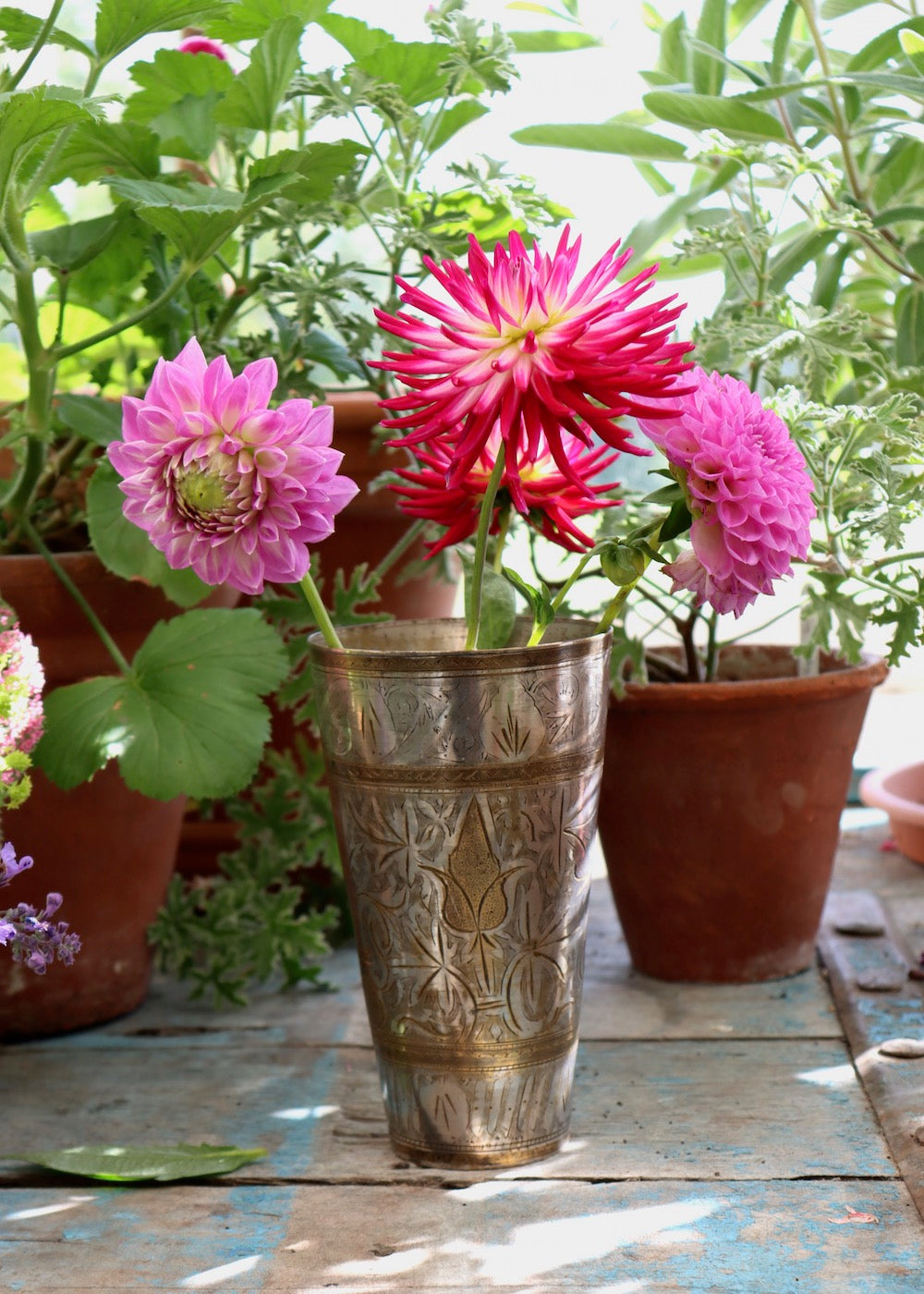 Silver and Brass Lassi Cup