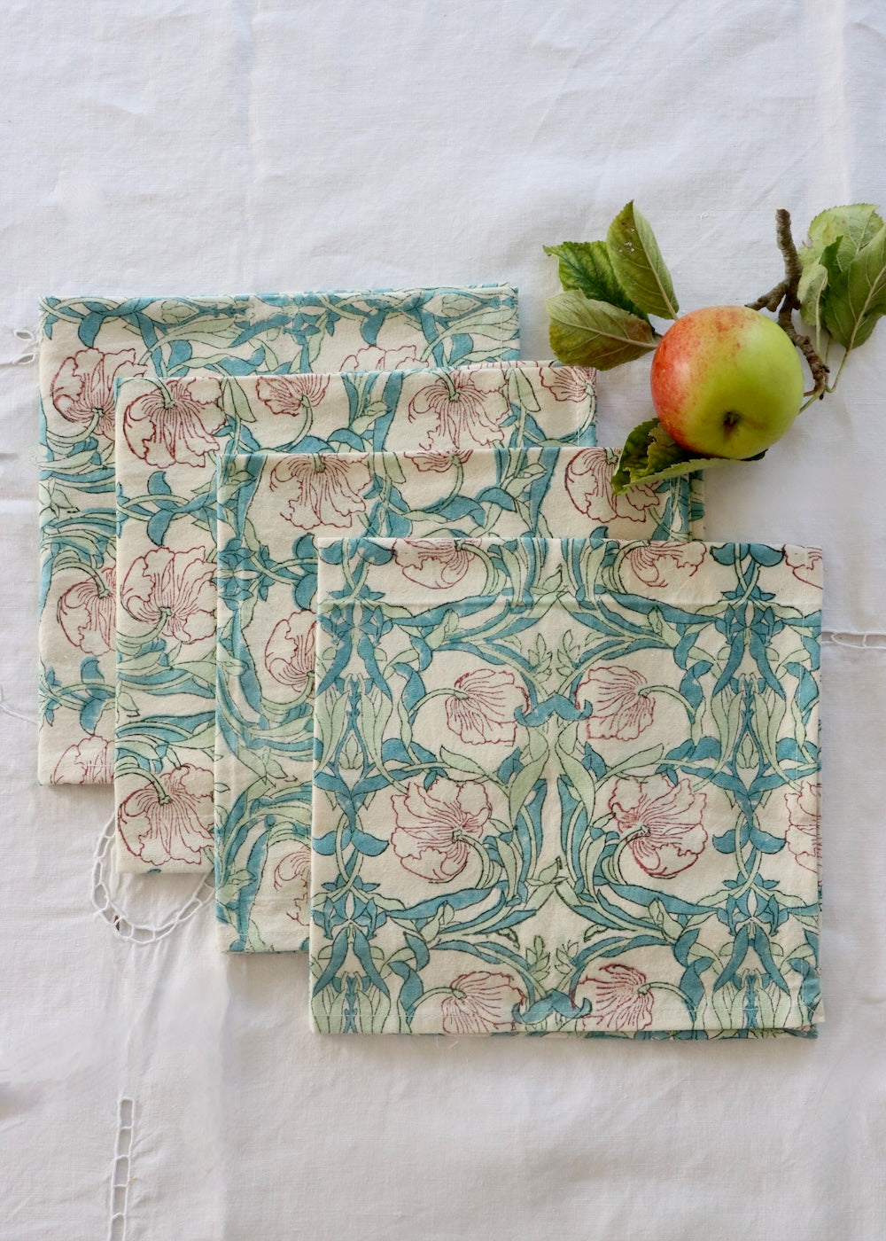 Hand Block Printed Napkins- Poppy Garden