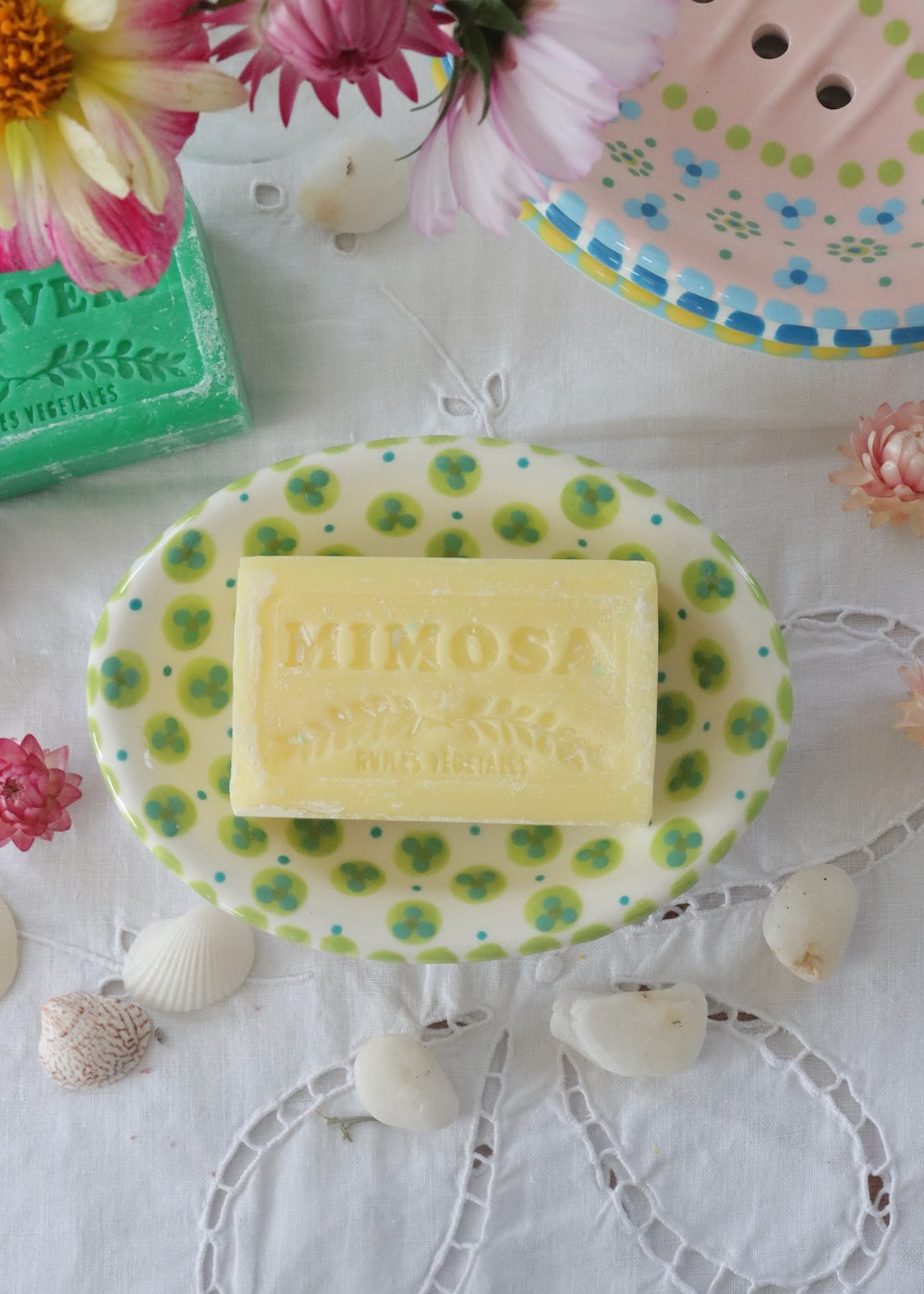 Soap Dish - White & Lime