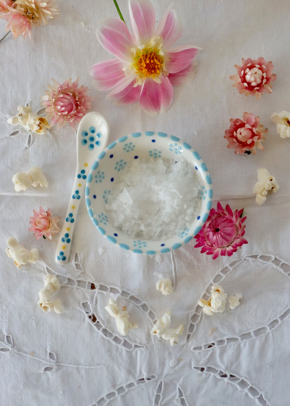 Salt Dish - White and Blue