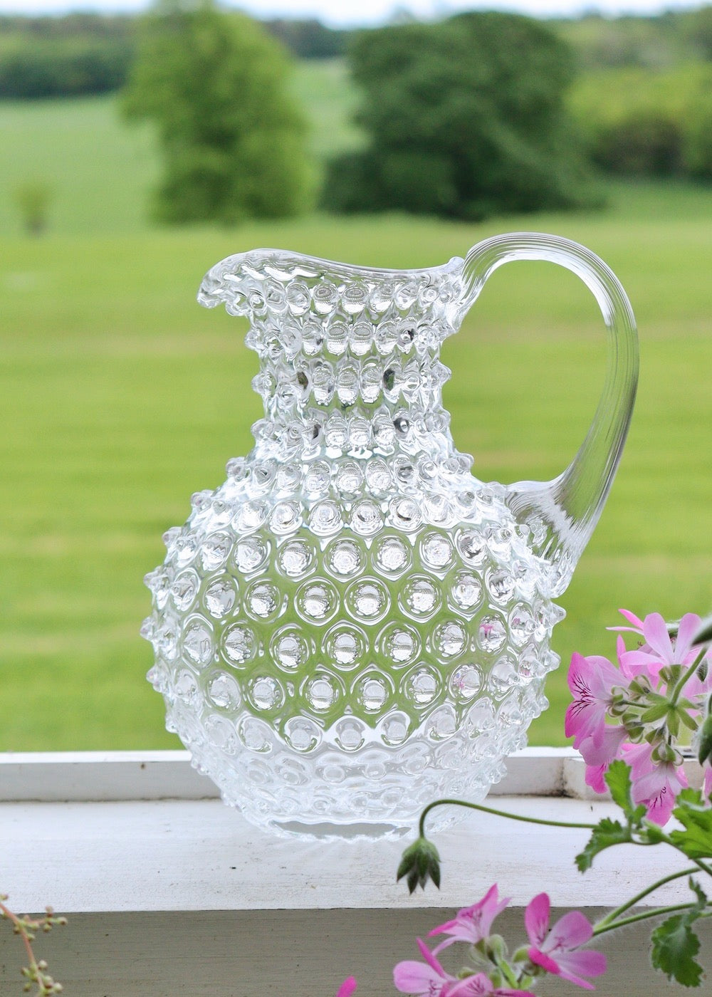 Hobnail Water Jug - Clear