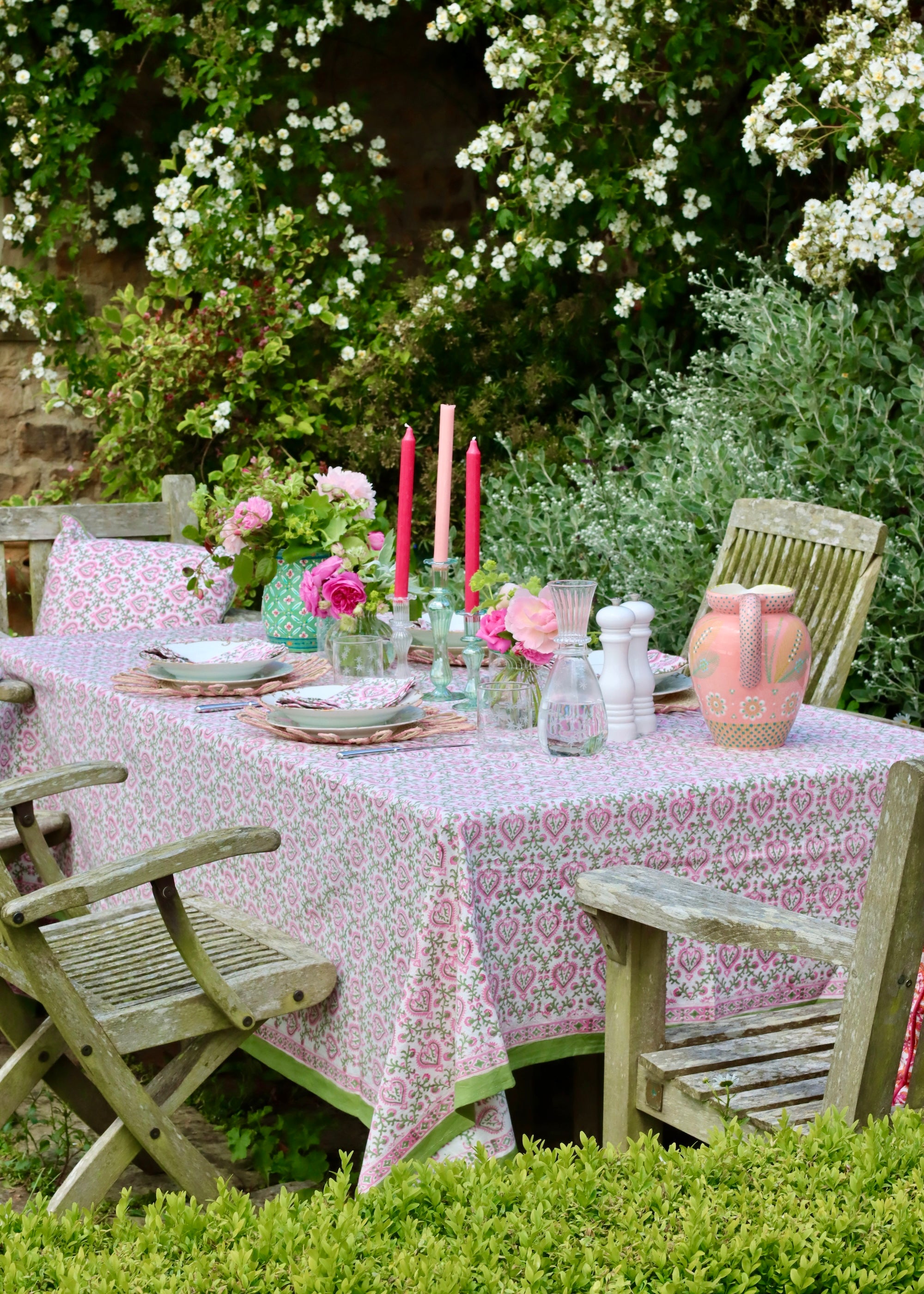 TABLECLOTH - Mughal Pink and Green