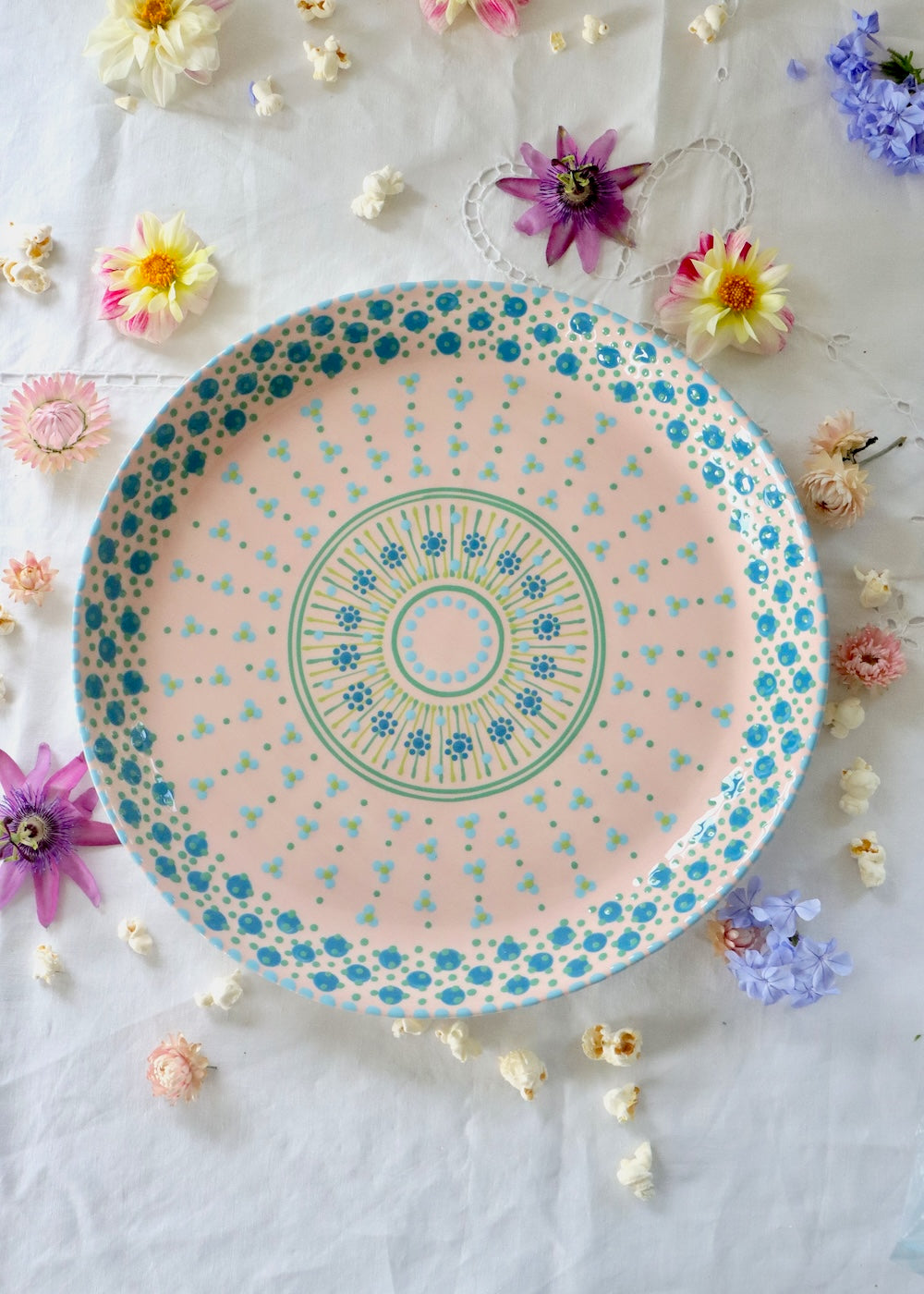 Round Serving Platter - Pale Pink