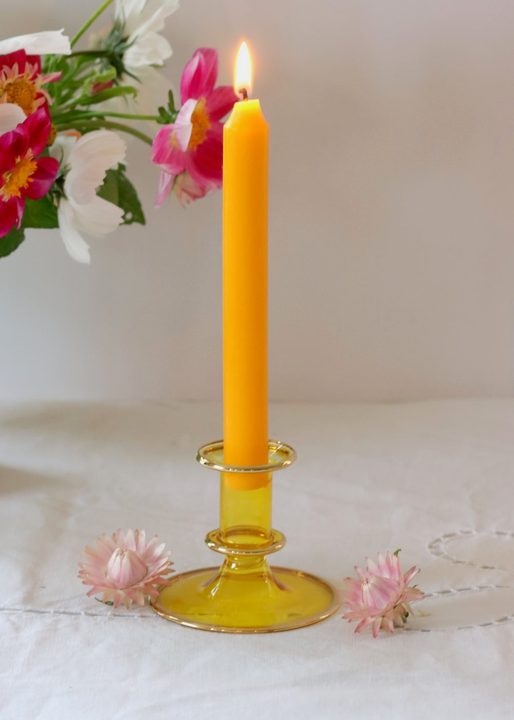 Salma Candlestick - Yellow