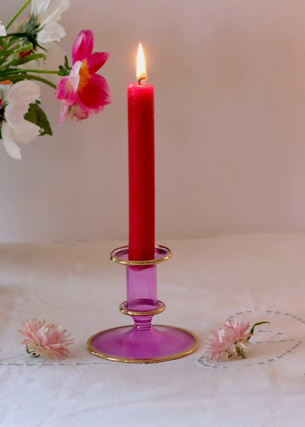 Salma Candlestick - Purple