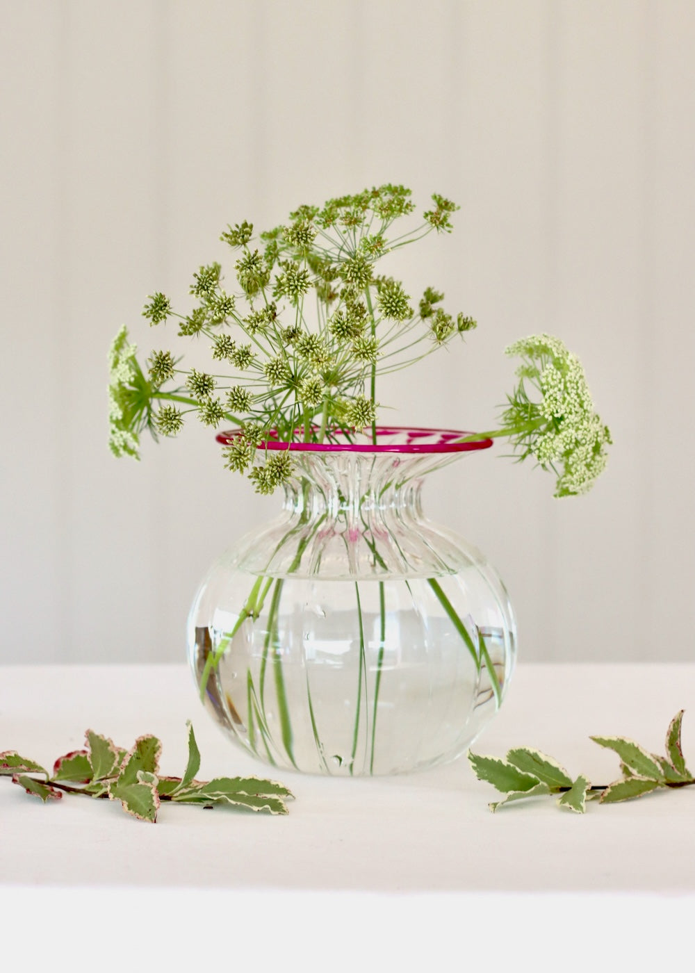 NEW Luna Vase - Hot Pink Rim