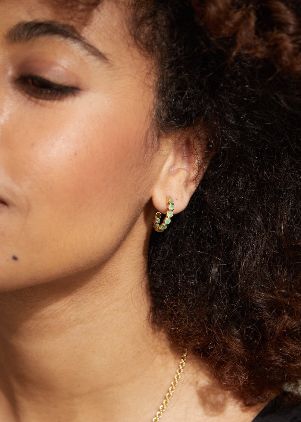 Ortigia Chrysoprase & Gold Vermeil Hoop Earrings