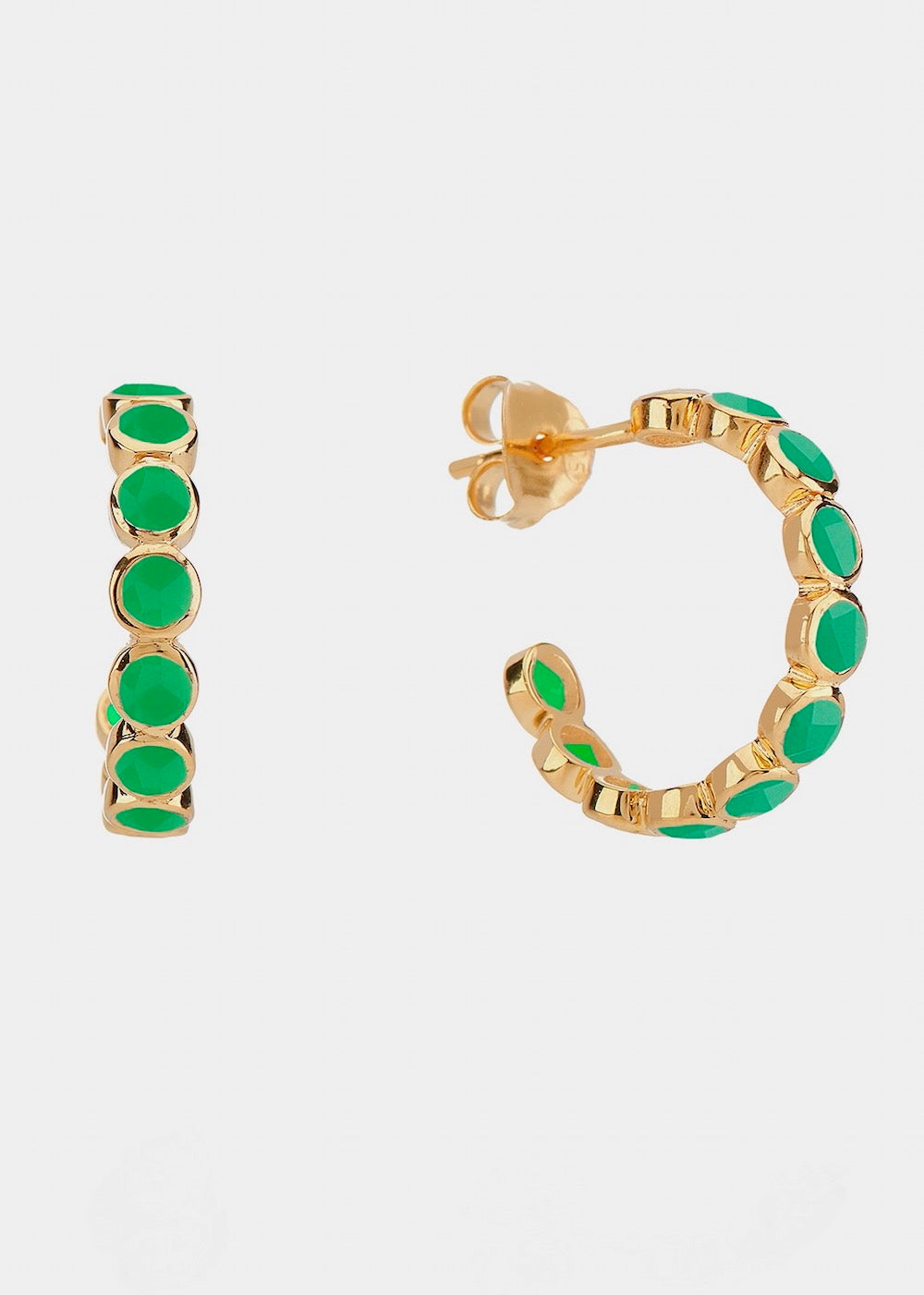 Ortigia Chrysoprase & Gold Vermeil Hoop Earrings