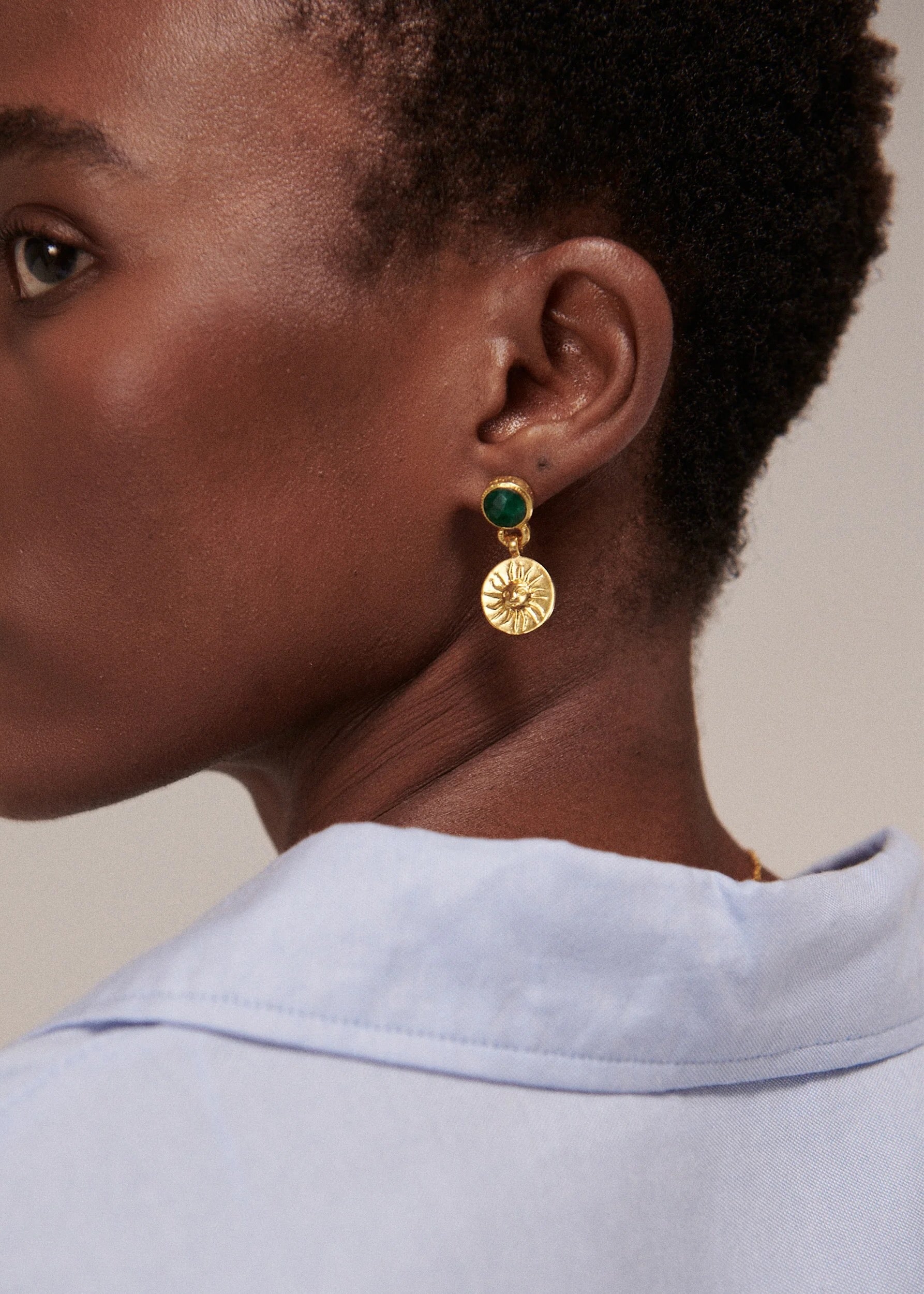 Helia Ruby Drop Stud Earrings