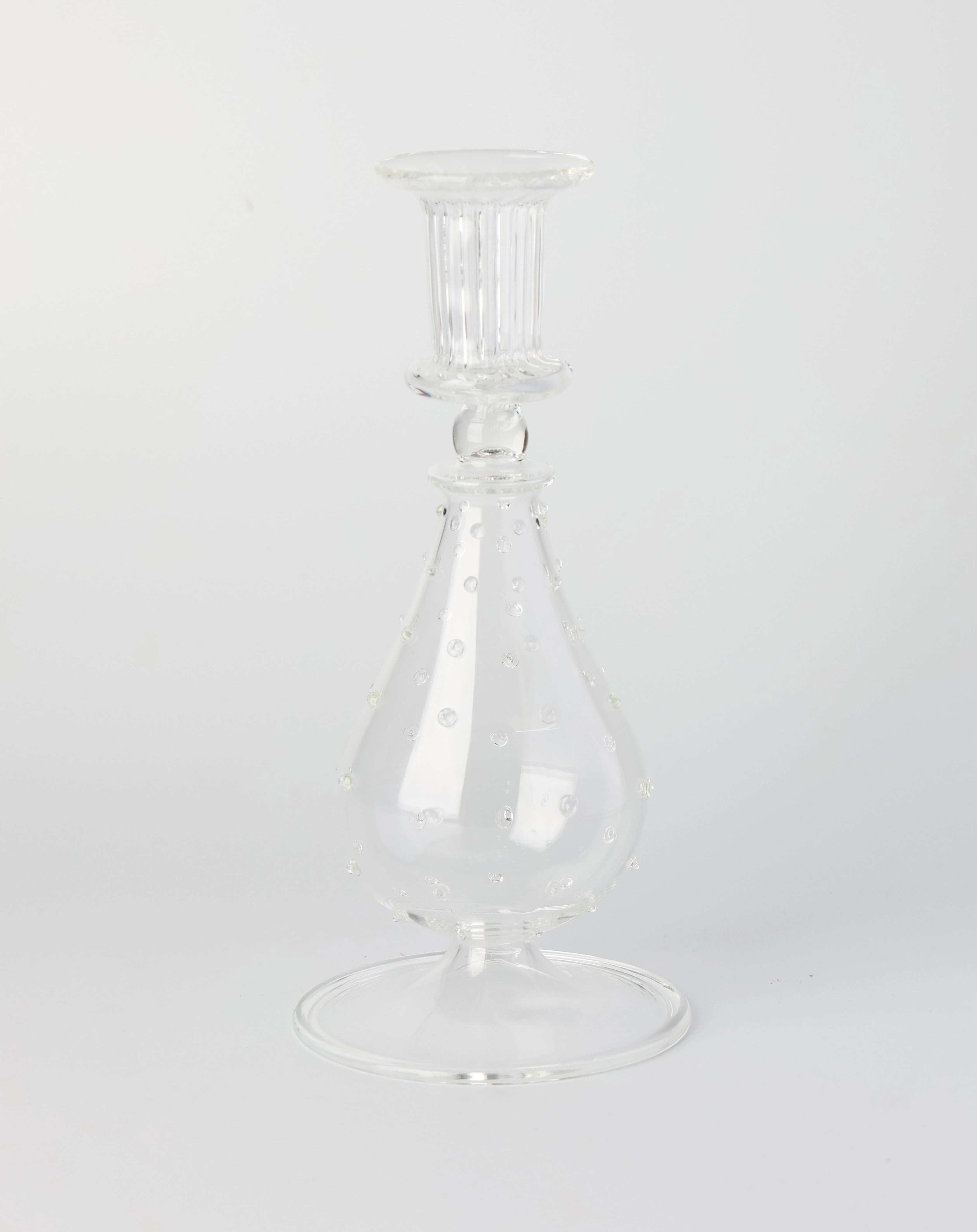 Saffi Glass Candlestick - Clear