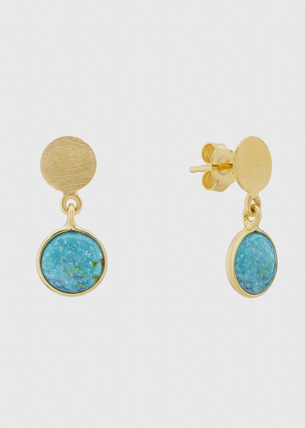 Salina Gold Vermeil & Chrysocolla Disc Earrings