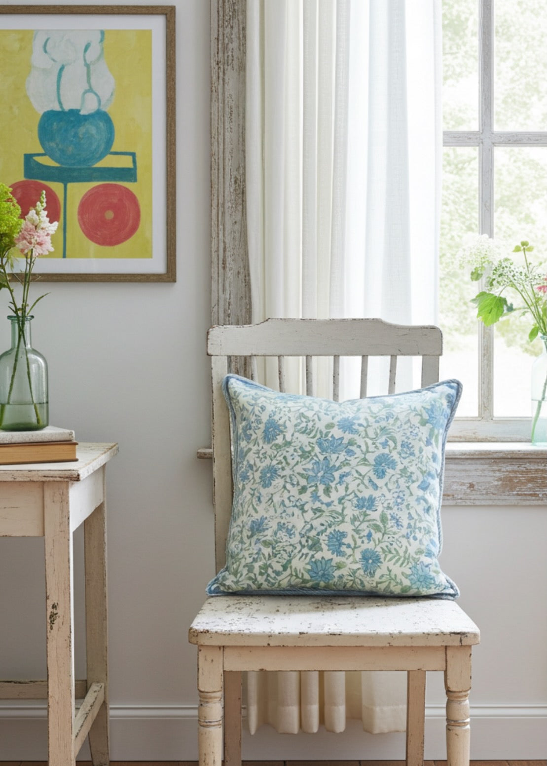 Block Print Cushion Cover- Edie