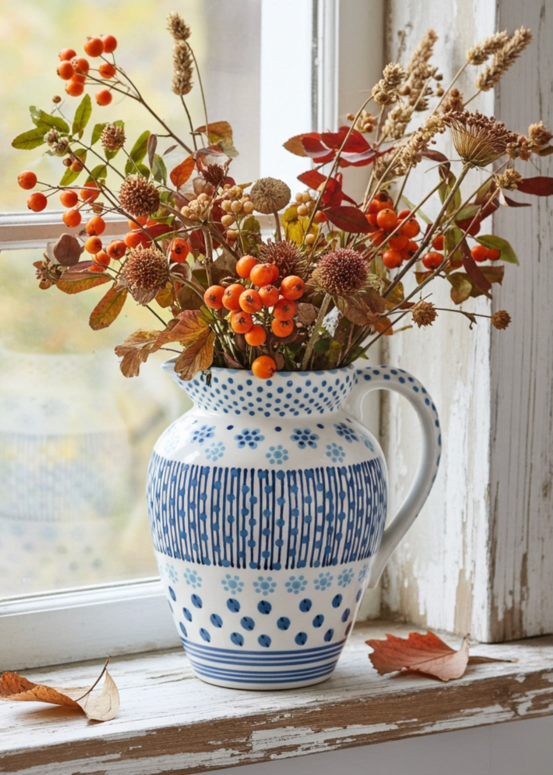 Water Jug - White and Blue