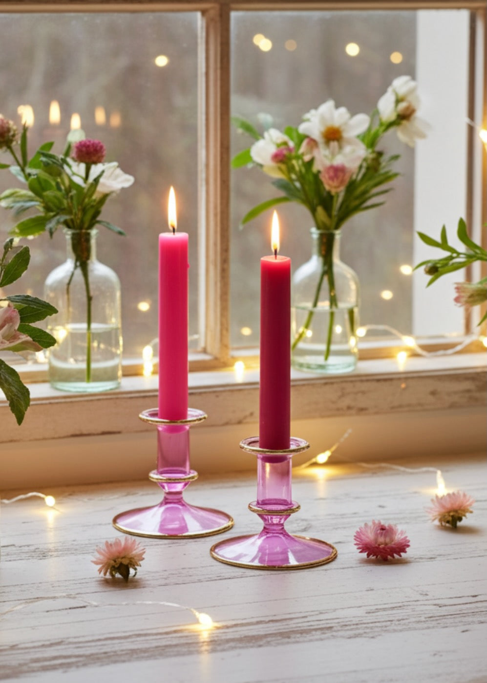 Salma Candlestick - Hot Pink