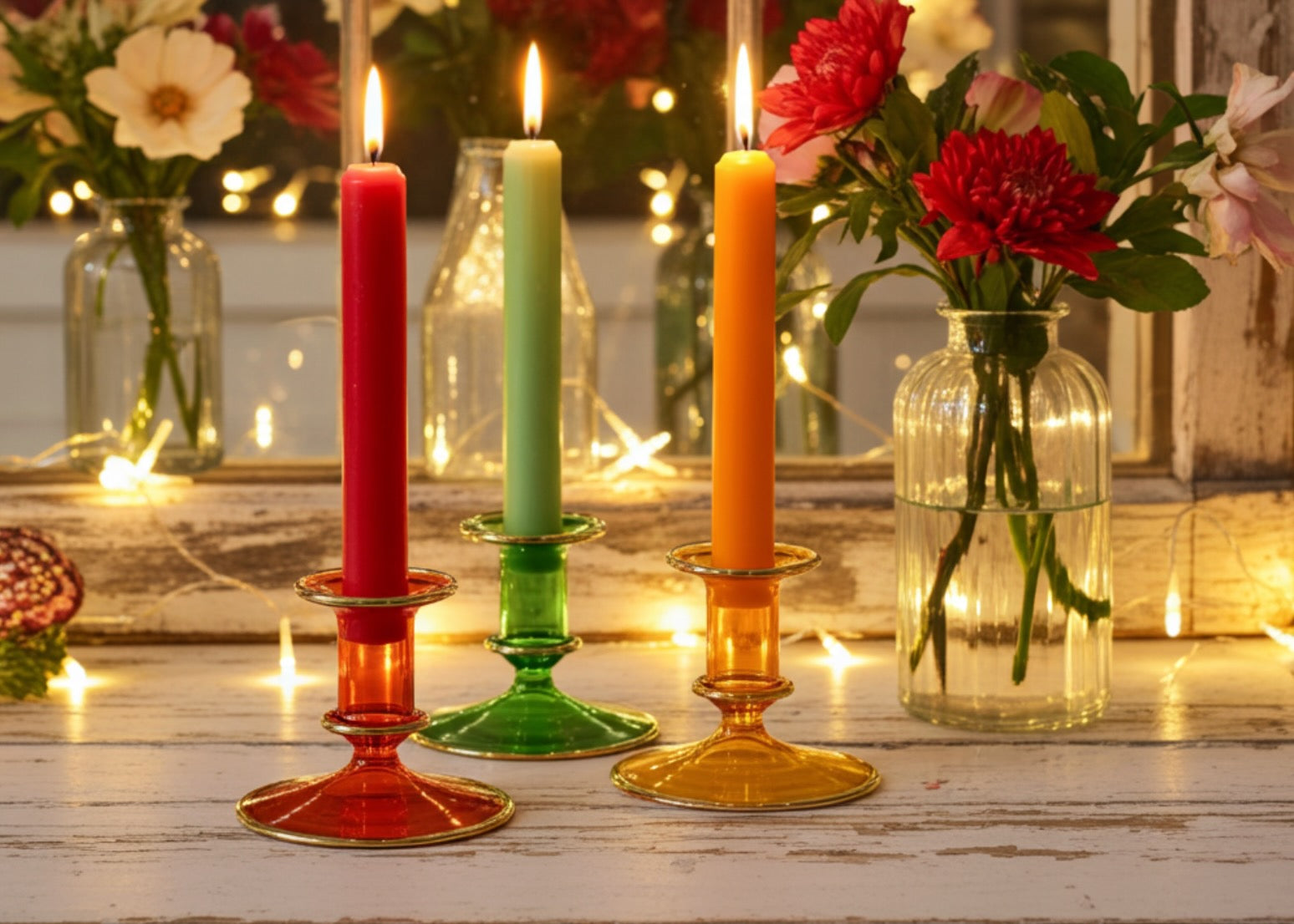 Salma Candlestick - Orange