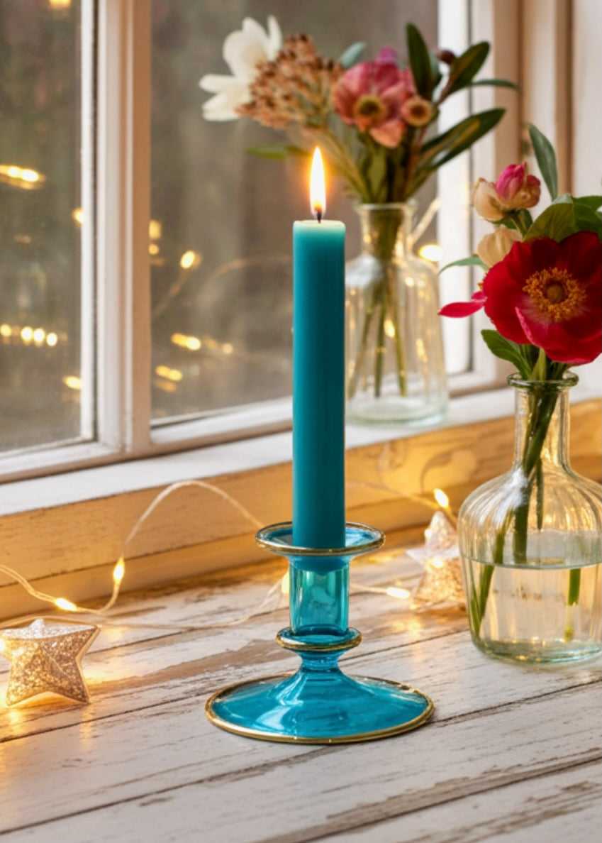 Salma Candlestick - Turquoise