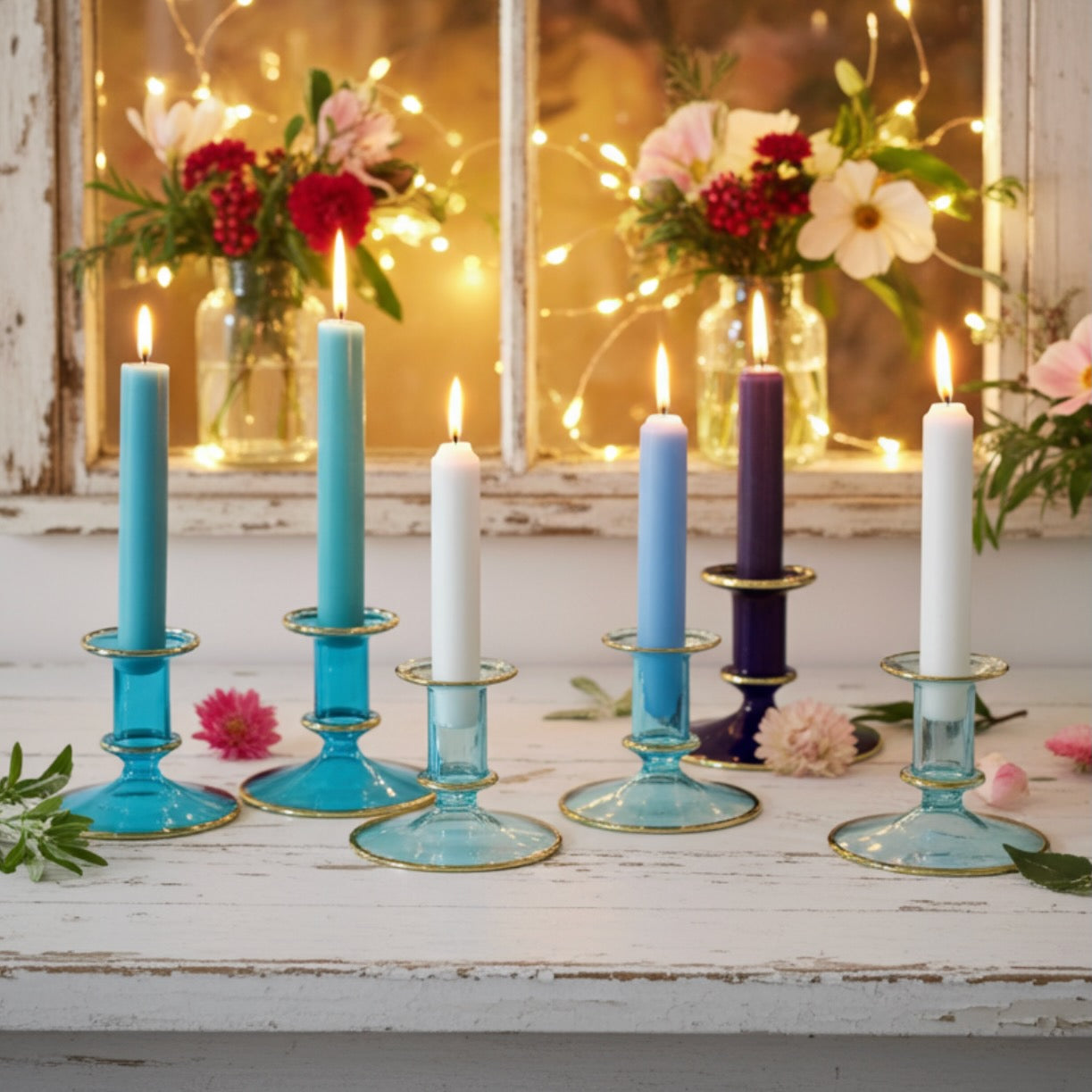 Salma Candlestick - Turquoise