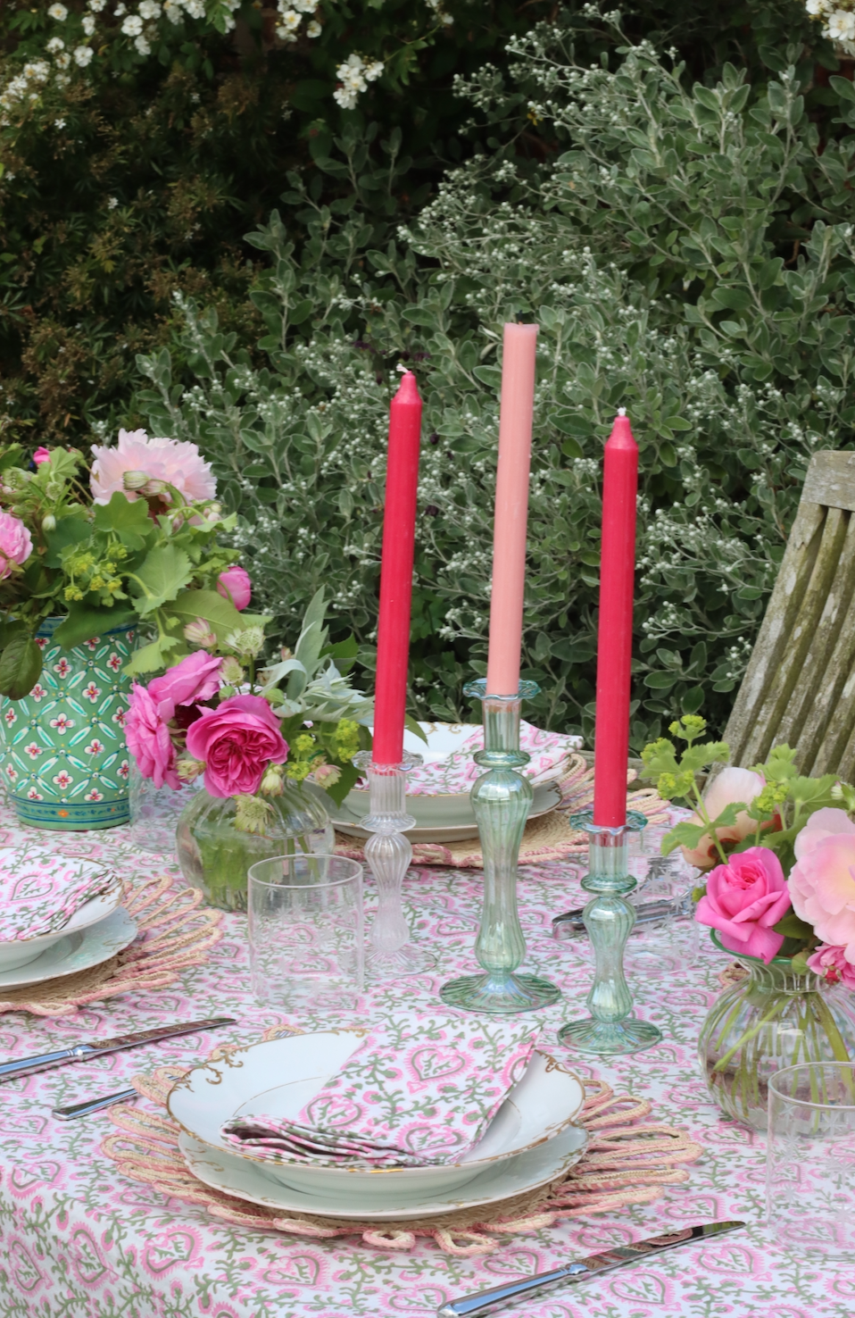 TABLECLOTH - Mughal Pink and Green
