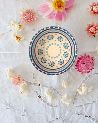 Salt Dish - White & Blue Flowers