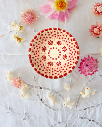 Salt Dish - Red & White