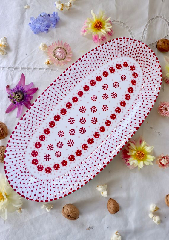 Margo Platter - White, Red & Pink