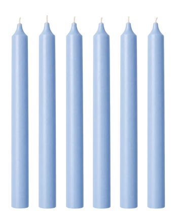 Set of 6 Straight Candles - Pale Blue