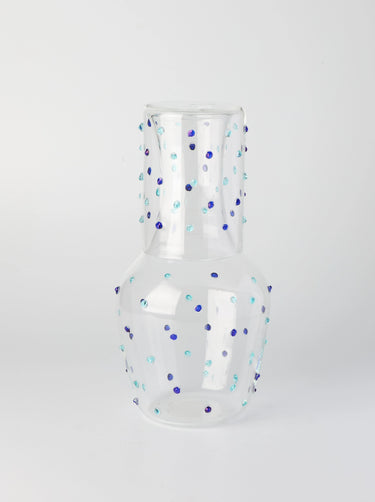 Carafe & Glass Set Dotty Blue