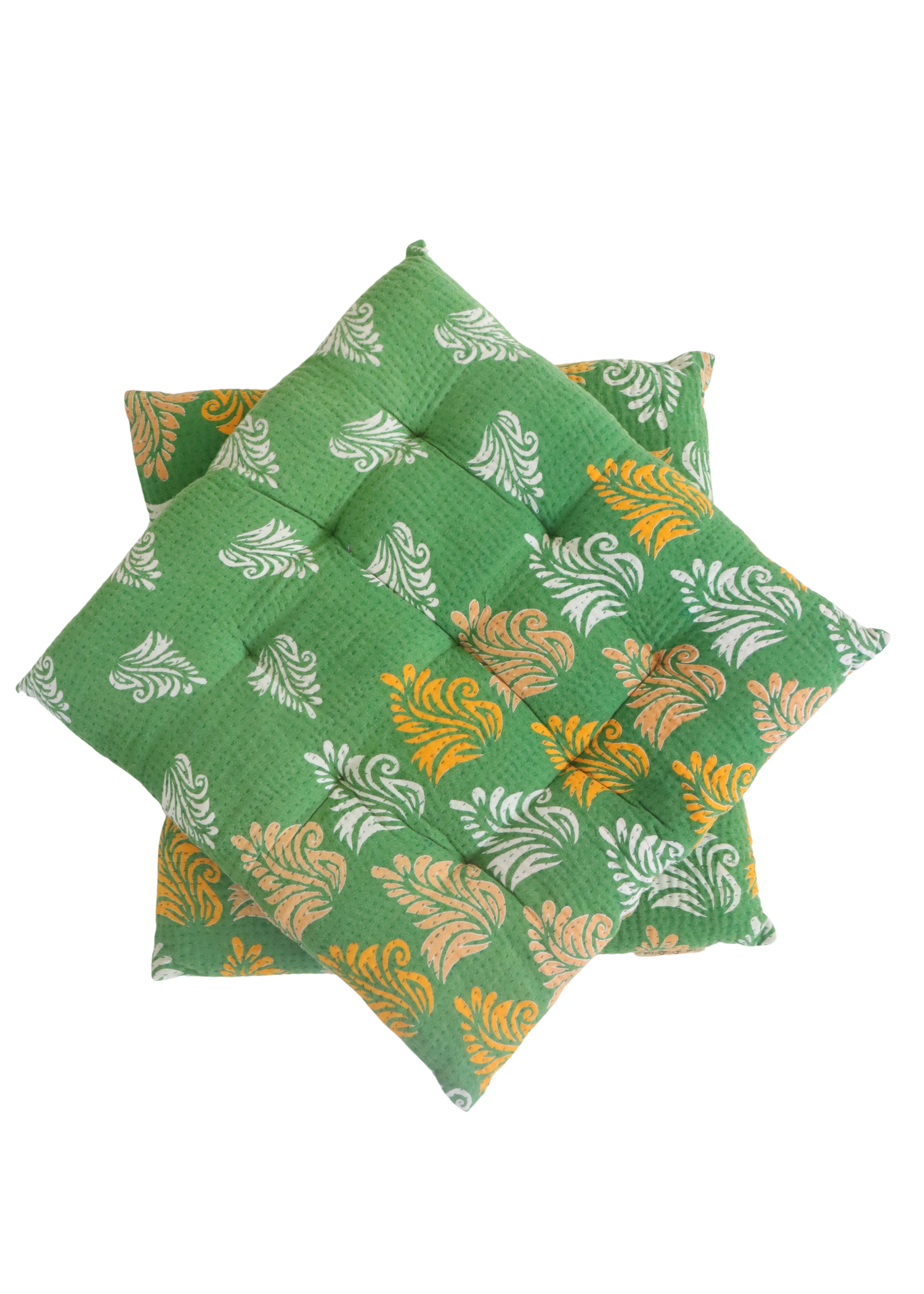 Pair Of Kantha Seat Pads - Pair No 327