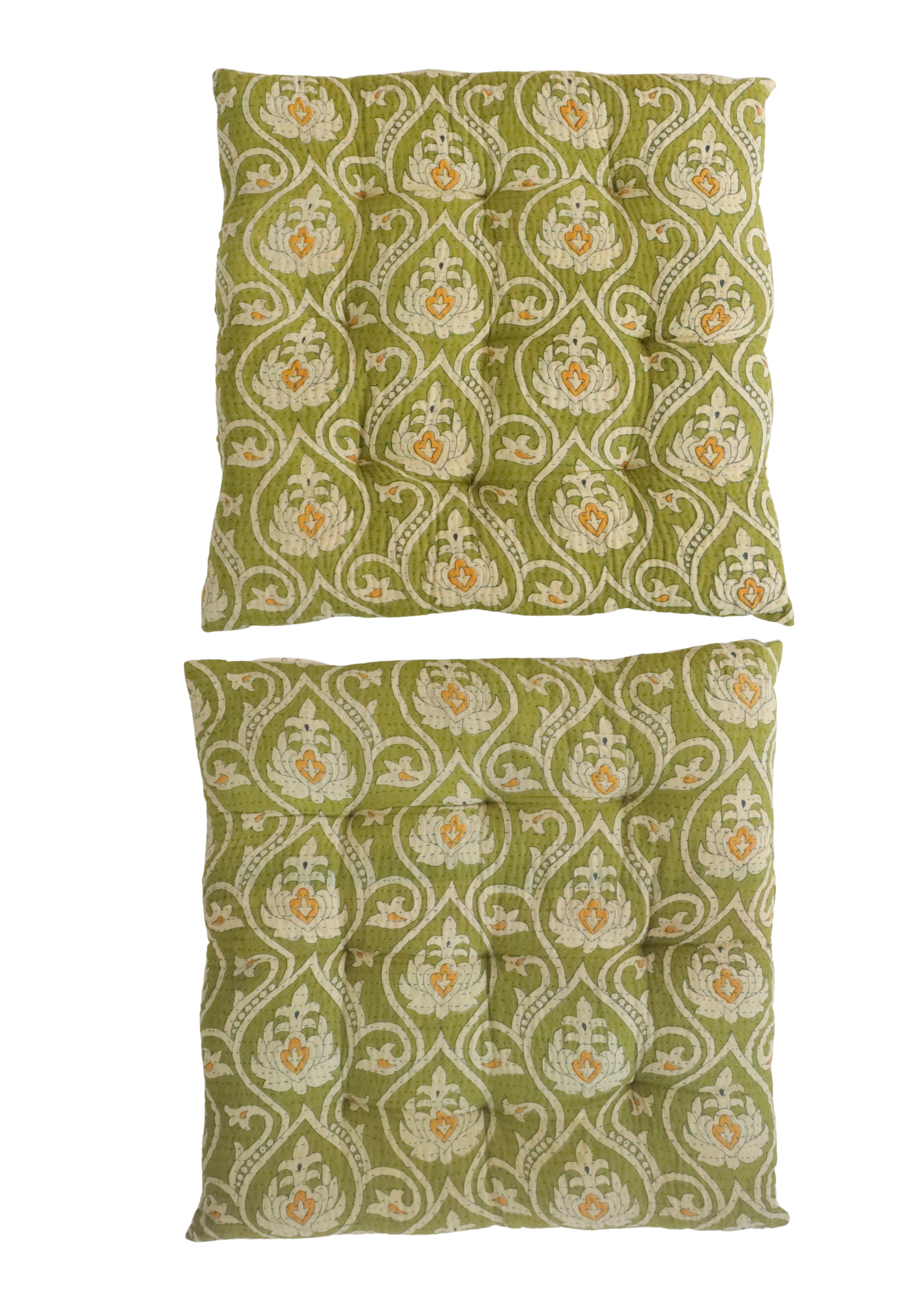 Pair Of Kantha Seat Pads - Pair No 324