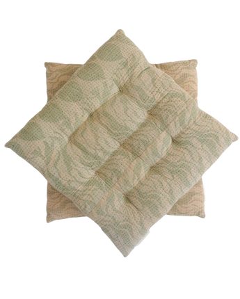 Pair Of Kantha Seat Pads - Pair No 322